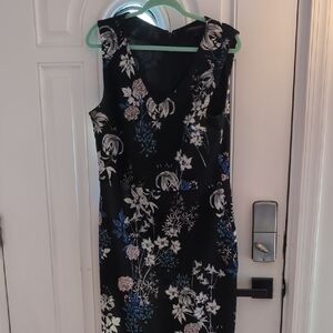 Banana Republic Black Floral Midi Dress